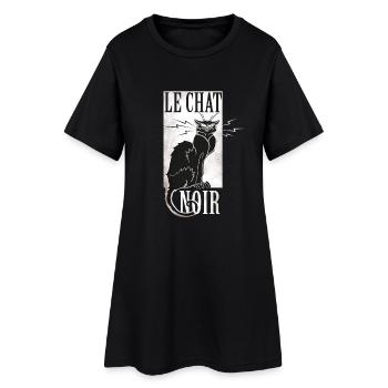 le chat noir schwarze katze grunge französisch - Frauen T-Shirt-Kleid - Schwarz - Vorne