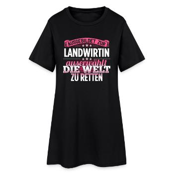 LANDWIRTIN - Die Auserwählte - Frauen T-Shirt-Kleid - Schwarz - Vorne