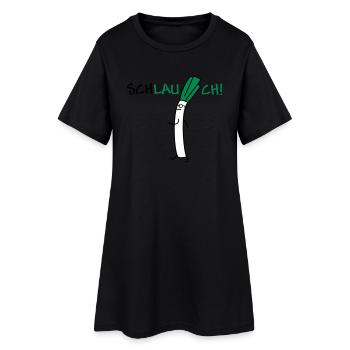 Schlauer Lauch - Frauen T-Shirt-Kleid - Schwarz - Vorne