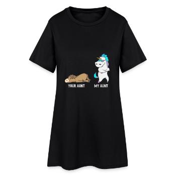 Einhorn Pferd Deine Tante Meine Tante Geschenk EN - Frauen T-Shirt-Kleid - Schwarz - Vorne