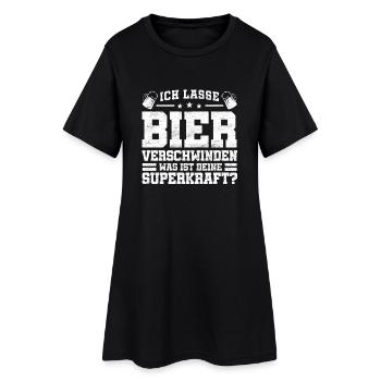 Ich lasse Bier verschwinden, Superkraft, Geschenk - Frauen T-Shirt-Kleid - Schwarz - Vorne