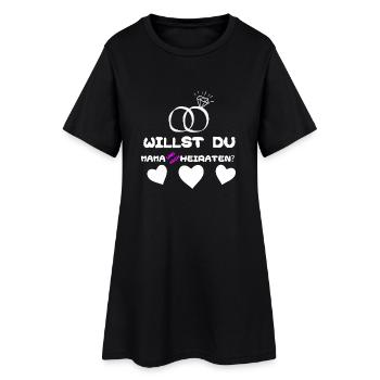 Willst du Mama und mich heiraten? - Frauen T-Shirt-Kleid - Schwarz - Vorne