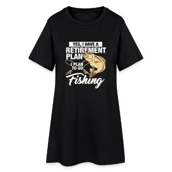 Pêcheur à la ligne pêche pêche cadeau de pêche - Robe T-shirt Femme - noir - Devant