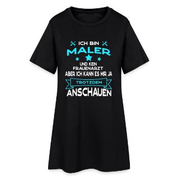 Das exclusive Shirt für den Maler - Frauen T-Shirt-Kleid - Schwarz - Vorne