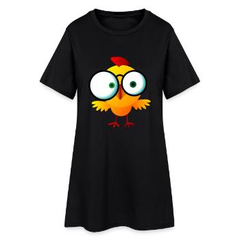 Crazy Chick mit Brille - Frauen T-Shirt-Kleid - Schwarz - Vorne