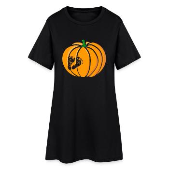 Grossesse de pieds de bébé citrouille costume d’ - Robe T-shirt Femme - noir - Devant