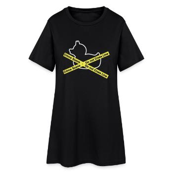 Quietscheentchen Tatort - Polizeiabsperrung - Frauen T-Shirt-Kleid - Schwarz - Vorne