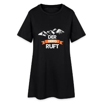 DER BERG RUFT Bergsport Liebe zum Berg Bergwandern - Frauen T-Shirt-Kleid - Schwarz - Vorne