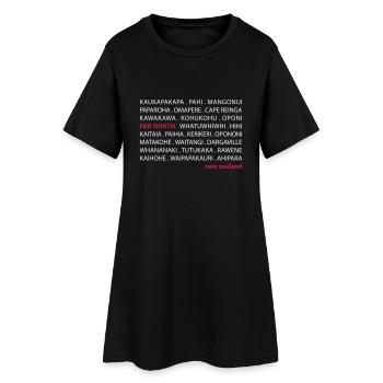 Far North New Zealand - Frauen T-Shirt-Kleid - Schwarz - Vorne