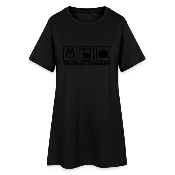Train attendant - Robe T-shirt Femme - noir - Devant