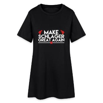 MAKE SCHLAGER GREAT AGAIN - Frauen T-Shirt-Kleid - Schwarz - Vorne