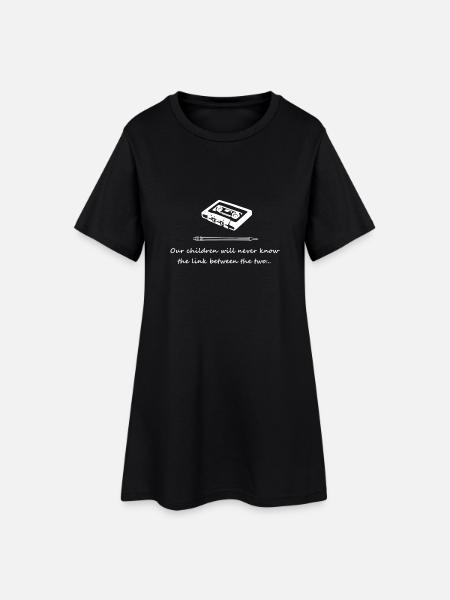 Lien bande blanche - Robe T-shirt Femme - noir