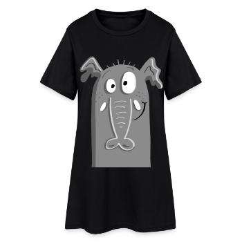 Éléphant cool I éléphant visage I Cartoon - Robe T-shirt Femme - noir - Devant