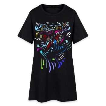 TRIBAL 30 05 - Frauen T-Shirt-Kleid - Schwarz - Vorne