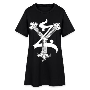 Buchstaben YZ Rapp art - Frauen T-Shirt-Kleid - Schwarz - Vorne