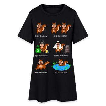 squirrels, rich squirrels, sheikh squirrels, - Women’s T-Shirt Dress - black - Front