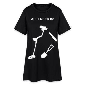 pontoons, probe walker, metal detector, metal finder - Women’s T-Shirt Dress - black - Front