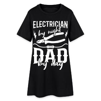 Père électricien - Robe T-shirt Femme - noir - Devant