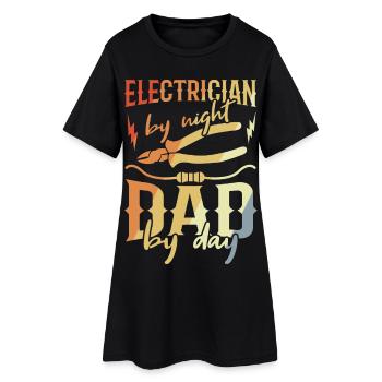 Électricien Papa - Robe T-shirt Femme - noir - Devant