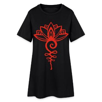 Lotus rouge éternel - Robe T-shirt Femme - noir - Devant