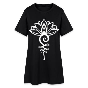Lotus blanc éternel - Robe T-shirt Femme - noir - Devant