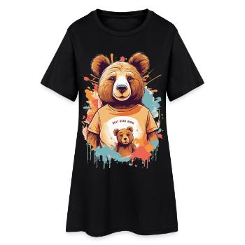 Beste Bär Mutter - Frauen T-Shirt-Kleid - Schwarz - Vorne