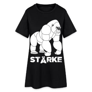 Gorilla-Stärke - Frauen T-Shirt-Kleid - Schwarz - Vorne