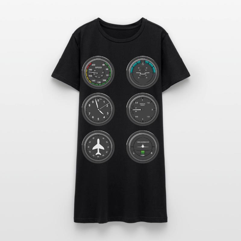 Airplane Flight Instruments Women’s T-Shirt Dress