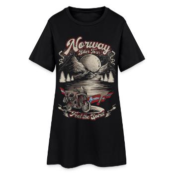 TOUR DE NORVÈGE EN BIKER - Robe T-shirt Femme - noir - Devant