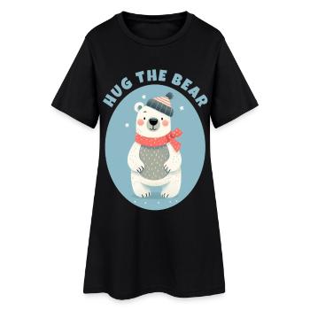 Hug the Teddy Bear - Women’s T-Shirt Dress - black - Front