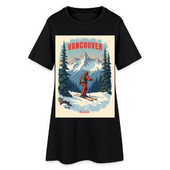 Paysages de montagne de Vancouver - Robe T-shirt Femme - noir - Devant