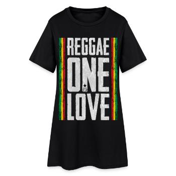 Reggae Love Design with African Stripes - Women’s T-Shirt Dress - black - Front