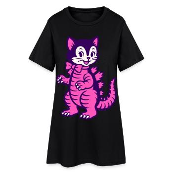 Chat monstre - Robe T-shirt Femme - noir - Devant