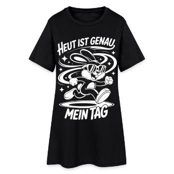 Today is exactly my day – cartoon bunny - Women’s T-Shirt Dress - black - Front