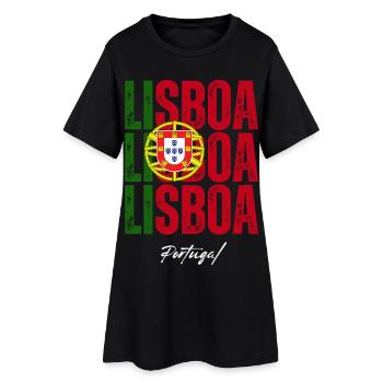 Lisbonne, Portugal, souvenir de Lisbonne - Robe T-shirt Femme - noir - Devant