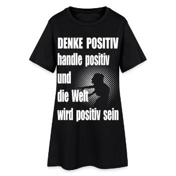 Pensez Citation Positive Demi-Teinte, Femme - Robe T-shirt Femme - noir - Devant