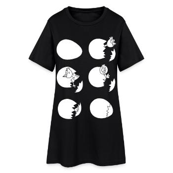A la découverte du monde ou pas (blanc) - Robe T-shirt Femme - noir - Devant