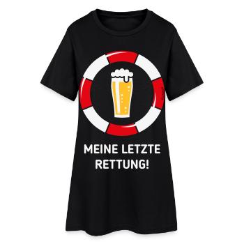 Meine Letzte Rettung! (Bier / Willibecher / NEG) - Frauen T-Shirt-Kleid - Schwarz - Vorne