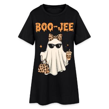 Pink Ghost Halloween Cute Kids Gift - Women’s T-Shirt Dress - black - Front