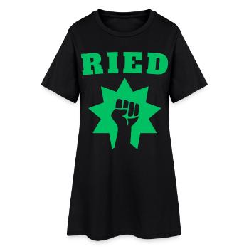 Ried - Frauen T-Shirt-Kleid - Schwarz - Vorne