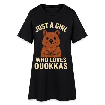 Juste une fille qui aime les quokkas - Robe T-shirt Femme - noir - Devant