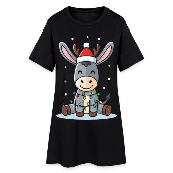 Mignon âne elfe cadeau de Noël mignon Wint - Robe T-shirt Femme - noir - Devant