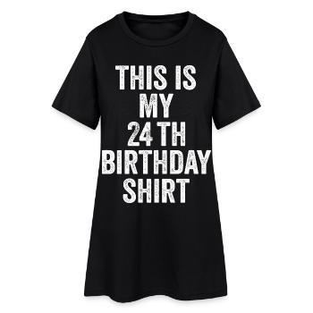 Cadeau 24e Anniversaire 24 ans - cadeau 24 ans - Robe T-shirt Femme - noir - Devant