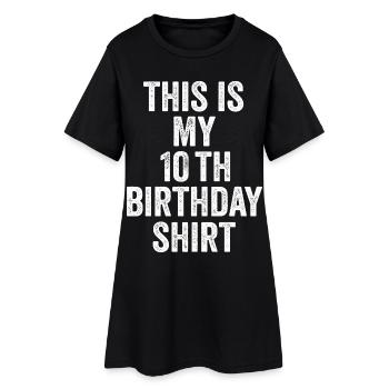 Cadeau 10e Anniversaire 10 ans - cadeau 10 ans - Robe T-shirt Femme - noir - Devant