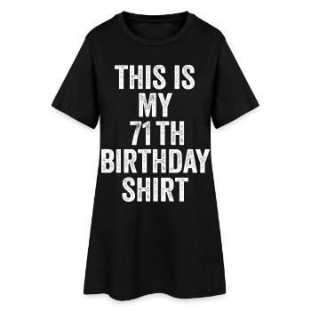Cadeau 71e Anniversaire 71 ans - cadeau 71 ans - Robe T-shirt Femme - noir - Devant