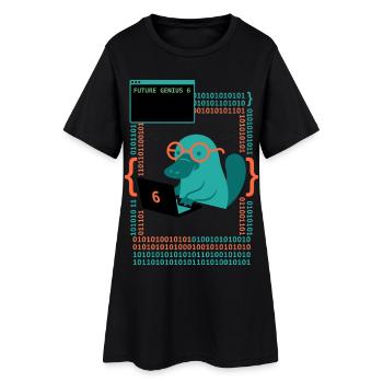 Future Genius 6 Schnabeltier - Frauen T-Shirt-Kleid - Schwarz - Vorne