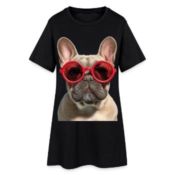 Französische Bulldogge Bouledogue français - Robe T-shirt Femme - noir - Devant