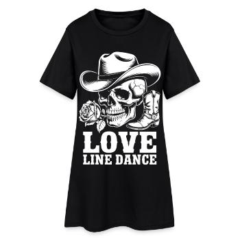 Skelett Cowboy Line Dance - Frauen T-Shirt-Kleid - Schwarz - Vorne