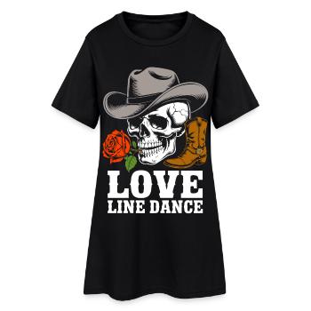 T-shirt de danse Skull Cowboy Rose Line - Robe T-shirt Femme - noir - Devant
