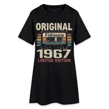 Février 1967, Cadeau d'Anniversaire février 1967 - Robe T-shirt Femme - noir - Devant